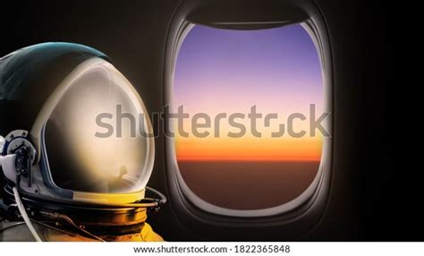 Astronaut Looking Out Spaceship Window Space Stock Photo Edit Now