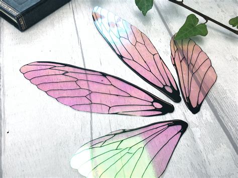 Fairy wing set, Extra Large size plain iridescent wings with upper and ...