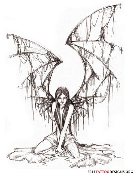 Gothic Fairy Tattoo Fairy Tattoo Gothic Fairy Tattoo Angel Drawing