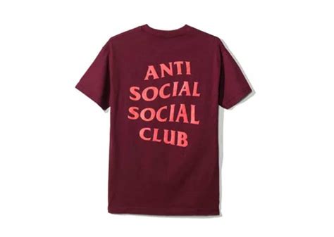 Buy Anti Social Social Club Assc Mind Games Tee Burgundy Online In