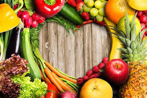 Vegetables And Fruit Heart Stock Photo Image Of Shopping 50176358