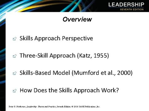 Chapter 3 Skills Approach Overview Skills Approach Perspective