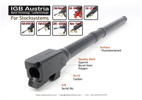 Igb Austria Barreltechnology 10 Igb Tactical Barrel For 9mm Glock 17