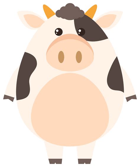 Cute Cow On White Background 301469 Vector Art At Vecteezy