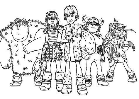 All kids from How to train your dragon coloring pages for kids