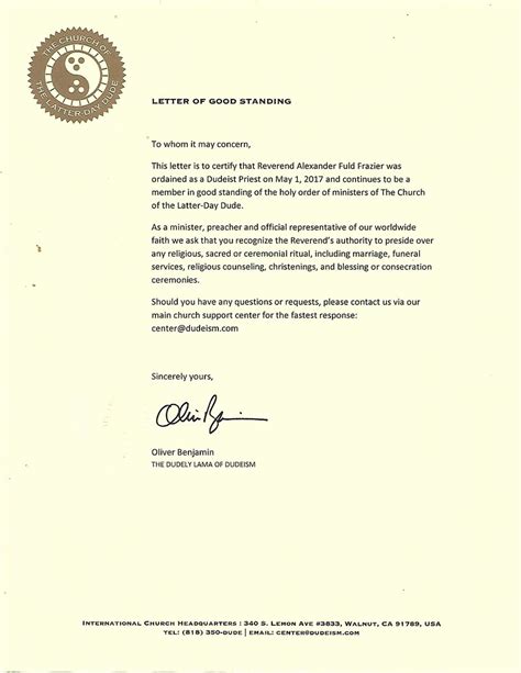 My Letter Of Good Standing As A Right Reverend Minister In Flickr