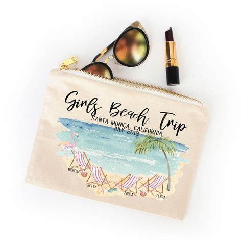 All orders are custom made and most ship worldwide within 24 hours. Personalized names girls beach trip bagsurvival kitmake up ...