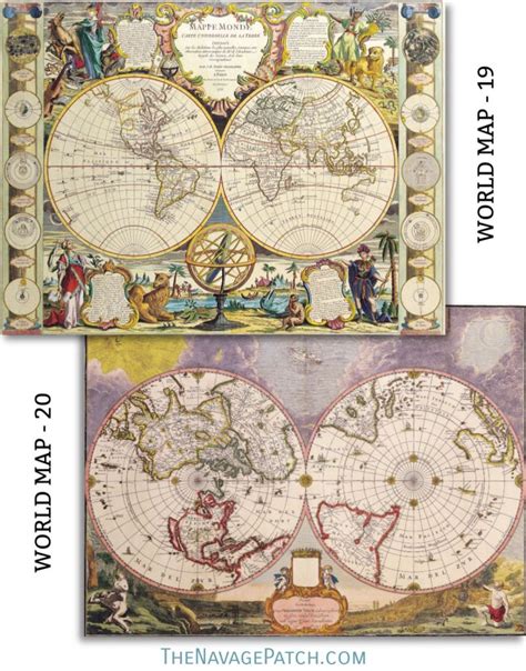 Free Printable Vintage World Map