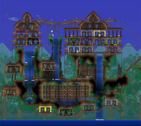 Sky Terraria Base Designs Ilha Flutuante Wiki Oficial Do Terraria I