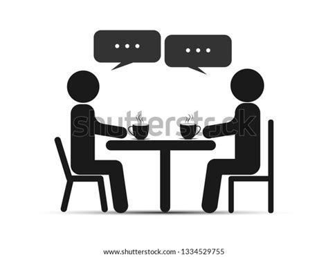 two people sit table drink tea stock vector royalty free 1334529755 shutterstock
