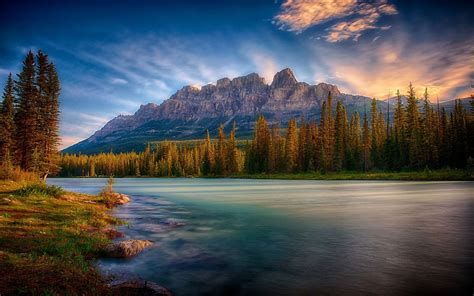 Landscape Photo Of Body Of Water And Trees Nature Mist Mountains Landscape Photos Sunrise