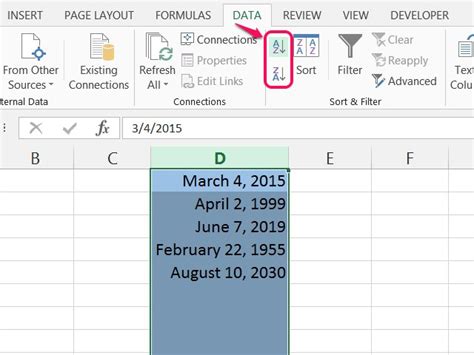If you're working on a microsoft excel worksheet and you decide that you would want the tabs to be in alphabetical order (for whatever reason that may be), then what would you normally do? How to Format Dates in Descending Order in Microsoft Excel ...