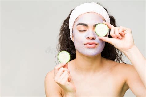 Pretty Woman Enjoying A Day A The Beauty Spa Stock Photo Image Of