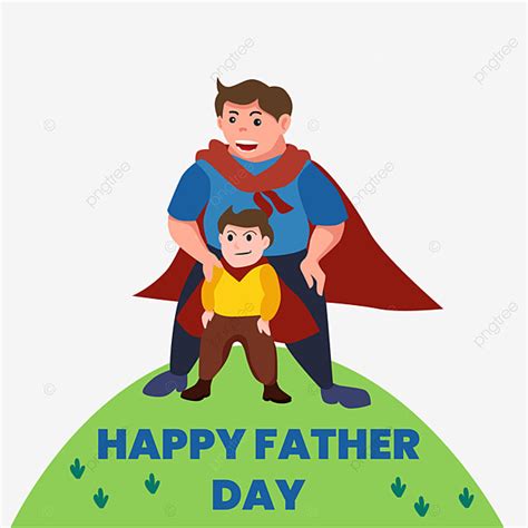 Gambar Selamat Hari Ayah Karakter Superhero Ayah Dengan Anak Ayah