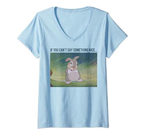 Womens Disney Bambi Thumper If You Cant Say Something Nice V Neck T