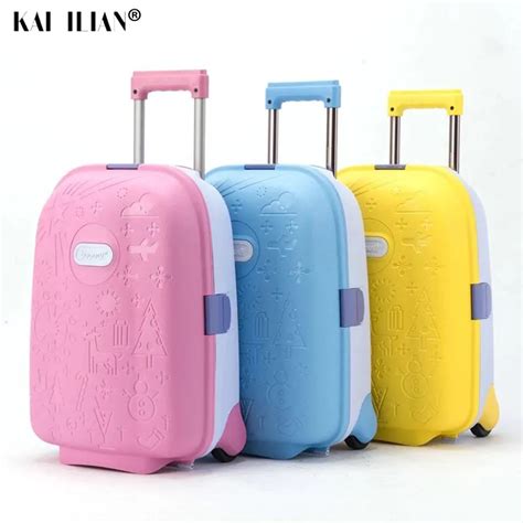 Kids Travel Suitcase On Wheels Spinner Luggage Women Child Trolley