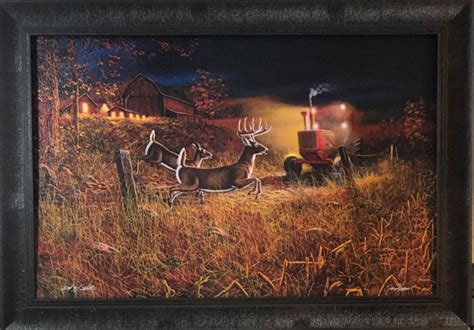 Jim Hansel Field Of Dreams Ii Deer Farm Art Print Framed