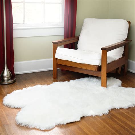 Faux Fur Area Rug Luxuriously Soft And Eco Friendly X White