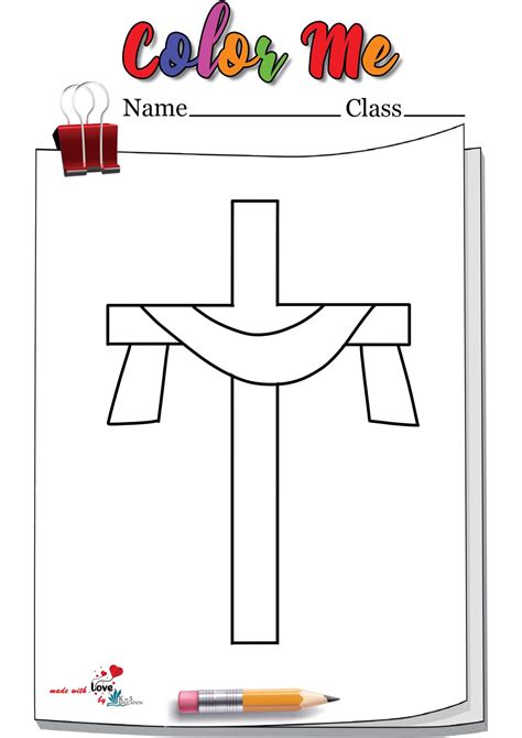 Easter Cross Coloring Page Free Download