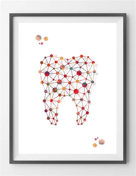 Molar Tooth Art Print Abstract Molar Watercolor Poster Human Etsy