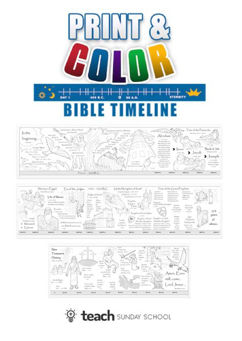 Printable Bible Timeline — Teach Sunday School Bible Lessons For Kids