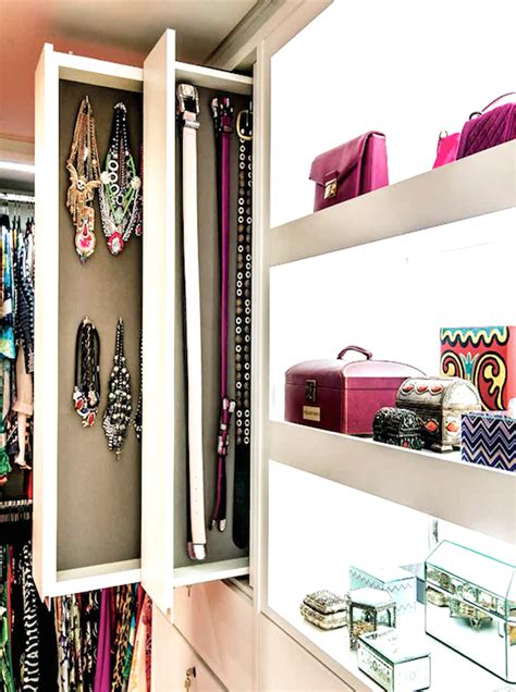 Pull Out Vertical Jewelry Cabinets Transitional Closet Dressing