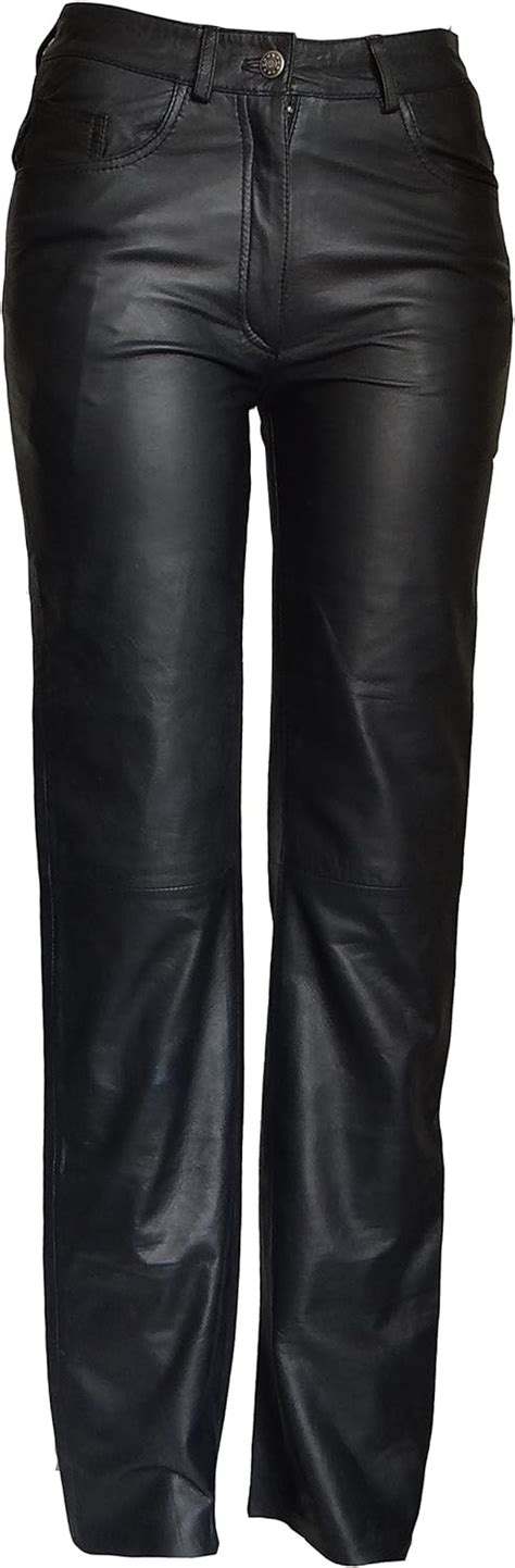 Damen Lederhose Five Pocket schwarz Größe XS Amazon de Bekleidung