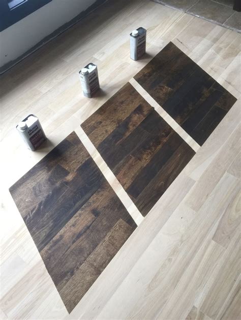 Stain samples put down so client can choose the colour they like. The