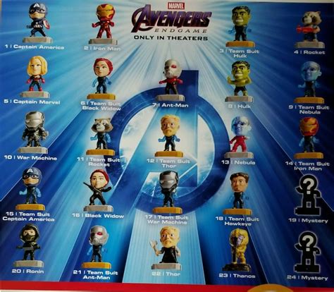 Mcdonalds 2019 Marvels Avengers Complete Set Of 24 Stickers
