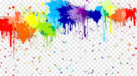 Paint Splashes Rainbow Paint Splatter Hd Png Download 640x360