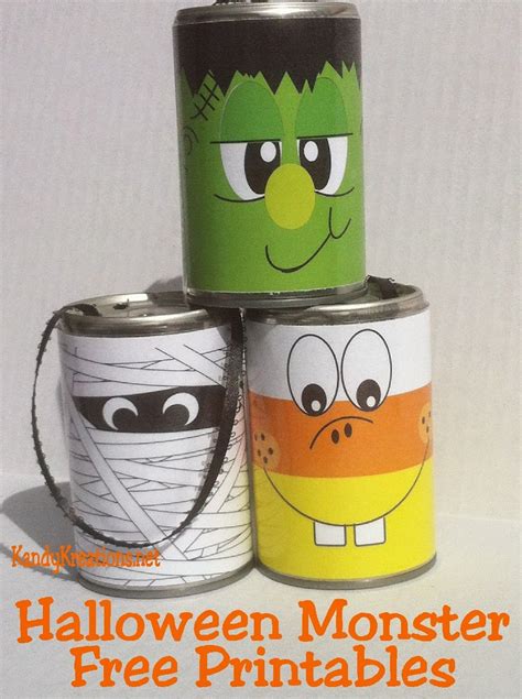 Easy Halloween Decorations Free Printables For Tin Can Crafts Easy