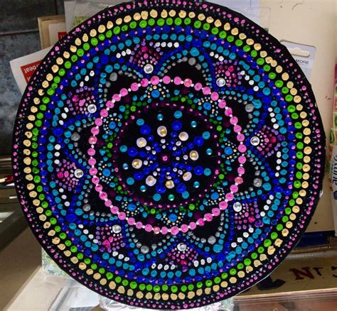 Mijn eerste mandala dotting schilderij | Fraktale, Leinwand, Heilige