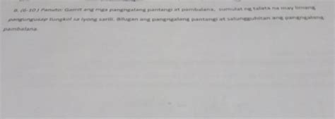 Solved B 6 10 Panuto Gamit Ang Mga Pangngalang Pantangi At