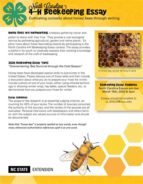 Beekeeping Essay Contest Nc State Extension
