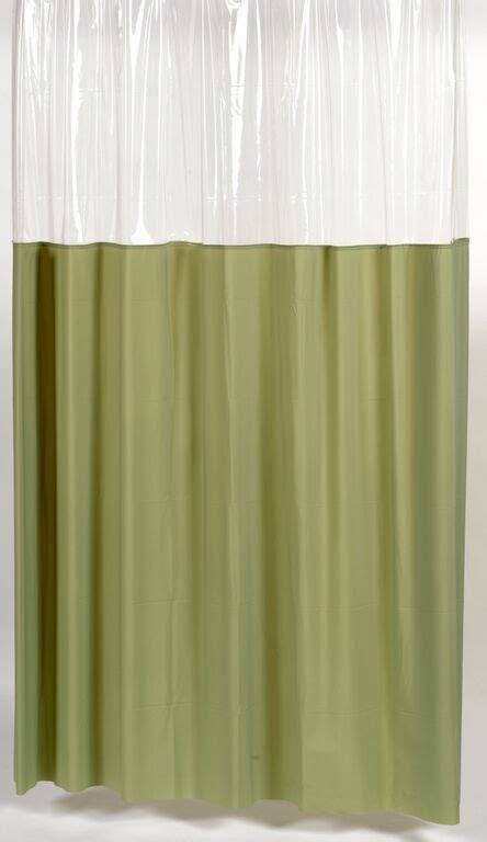 Window Vinyl Shower Curtain With Metal Grommets Sage Green Vinyl