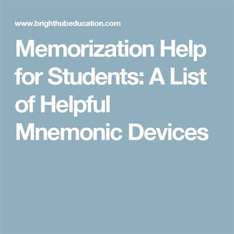 Pin On Teach Mnemonic Devices