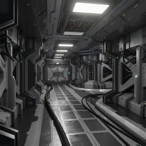 Artstation Sci Fi Spaceship Corridor