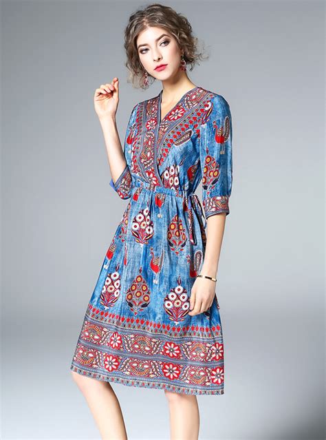 Multi Color Floral Printed Silk Midi Dress Fancylooks Size