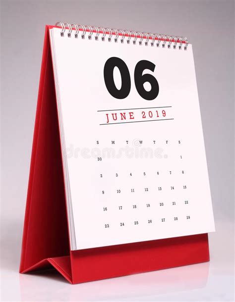 Simple Desk Calendar 2019 June Stock Image Image Of Table June