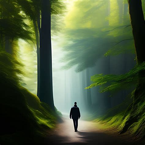 Bengraves Man Walking Down A Winding Path Through The Forest