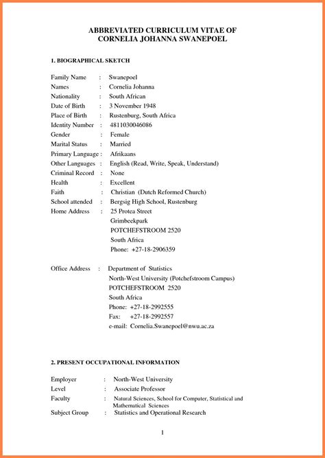 How to write a cv for a job. Image result for cv format south africa | Cv template, Cv ...