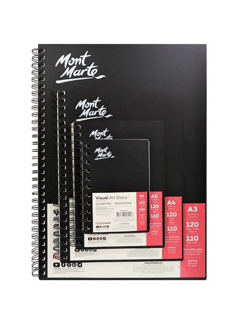 Mont Marte Signature Visual Art Diary 110gsm 120 Page A3a4a5a6