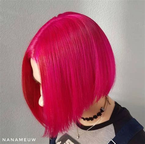 Hot Pink Bright Pink Hair Pink Hair Pink Haircut