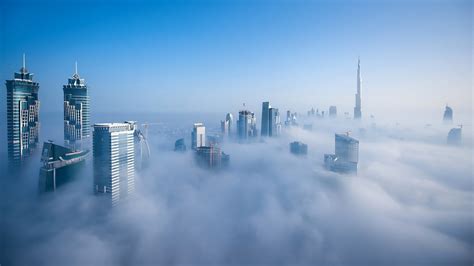 Cloud City Dubai City Hd Wallpaper