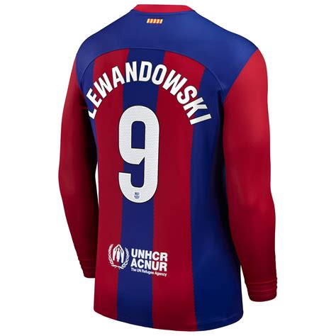 Robert Lewandowski Barcelona 2023 24 Home Long Sleeve Jersey