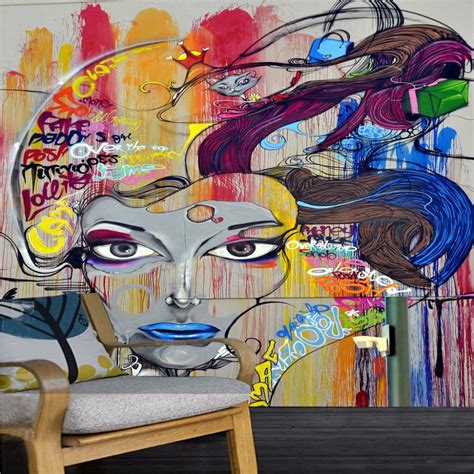 Custom 3d Modern Art Murals Wallpaper Beauty Graffiti