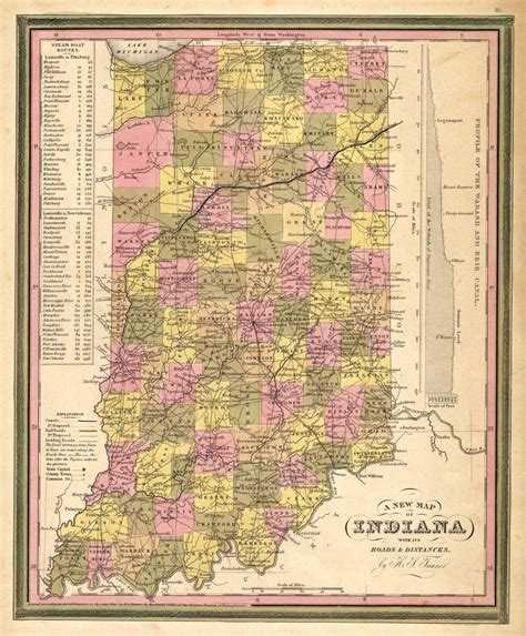 Mitchellâ S 1846 Map Of Indiana By S Augustus Mitchell Jr 1846