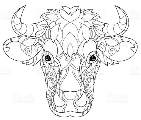 Zeichnung Doodle Skizzieren Cow Head Lizenzfreies Zeichnung Doodle