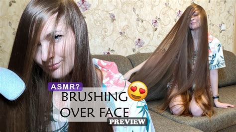 Asmr Brushing Long Hair Over Face Preview Hair Play Youtube