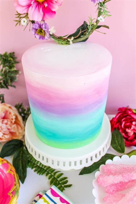 Rainbow Ombre Cake Confection Deception Rainbow Birthday Cake